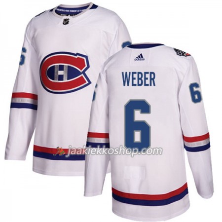 Miehille NHL Montreal Canadiens Pelipaita Shea Weber 6 Adidas 2017-2018 Valkoinen 100 Classic Authentic